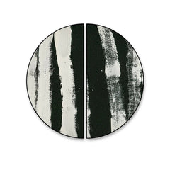 Abstract Monochrome Semi Circle Frames Set Of 2 - All India Decor