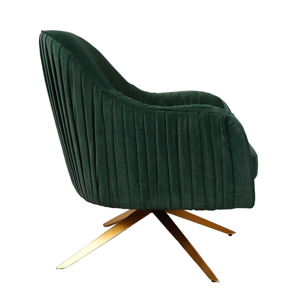 Green Gladden Revolving Accent Chair - All India Decor
