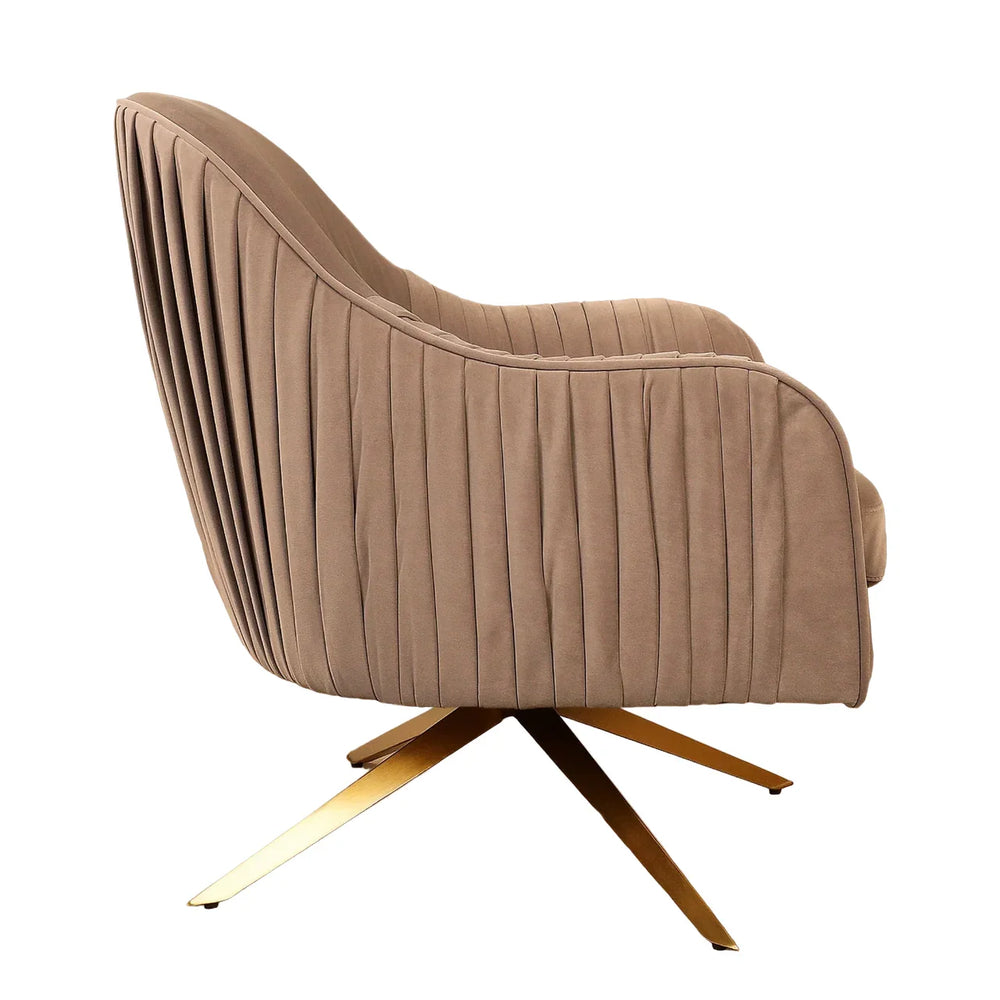 Light Brown Gladden Revolving Accent Chair - All India Decor