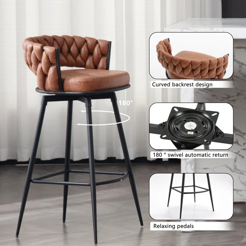 Whisky Brown Presley Bar Stool - All India Decor