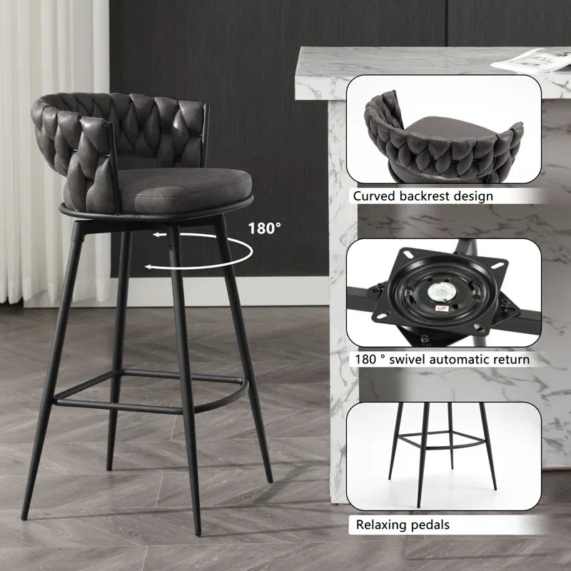 Charchol Grey Presley Bar Stool - All India Decor