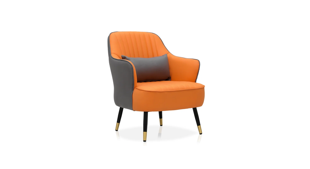 Grey Orange Havya Faux Leather Arm Chair