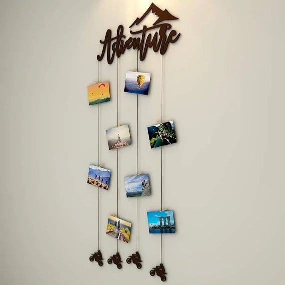 Adventure Wood Photo Frame with Clips - All India Decor