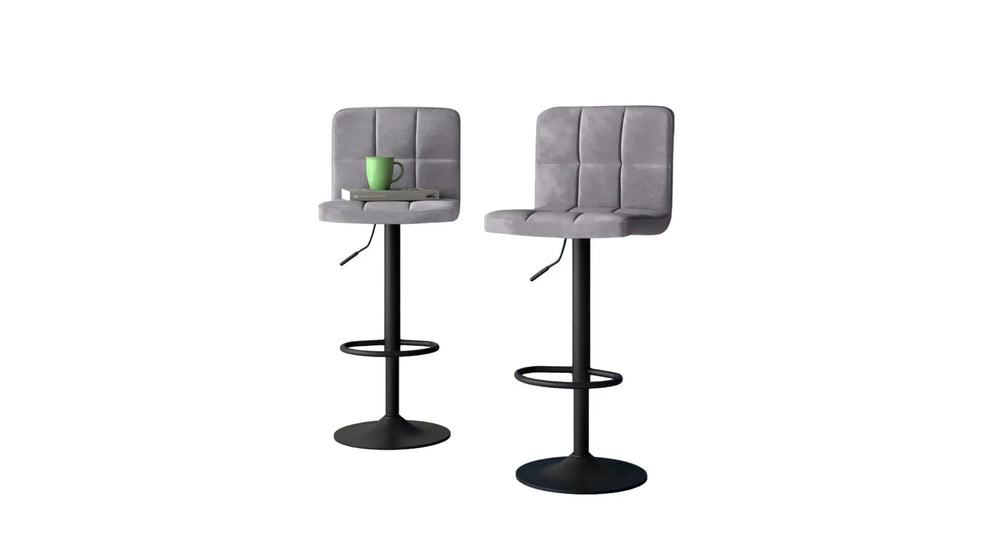 Grey Color Neo Swiel Adjustable Bar Stool - All India Decor
