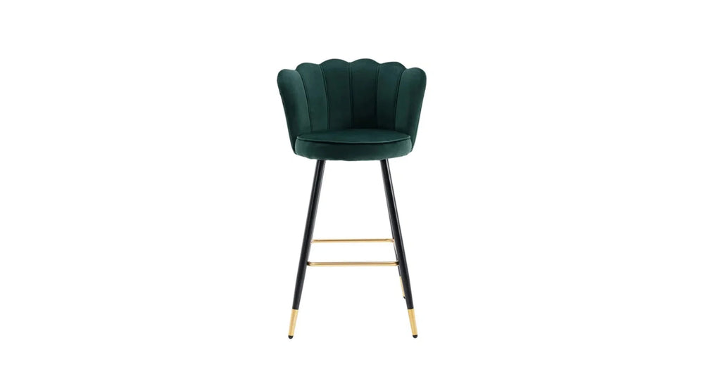 Green Color Flower Counter Stool - All India Decor