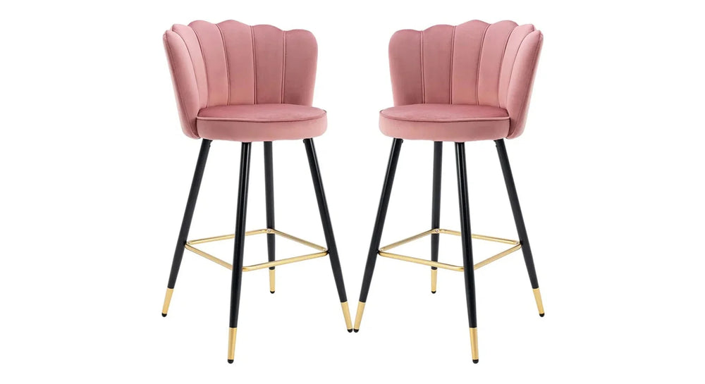 Pink Color Flower Counter Stool - All India Decor