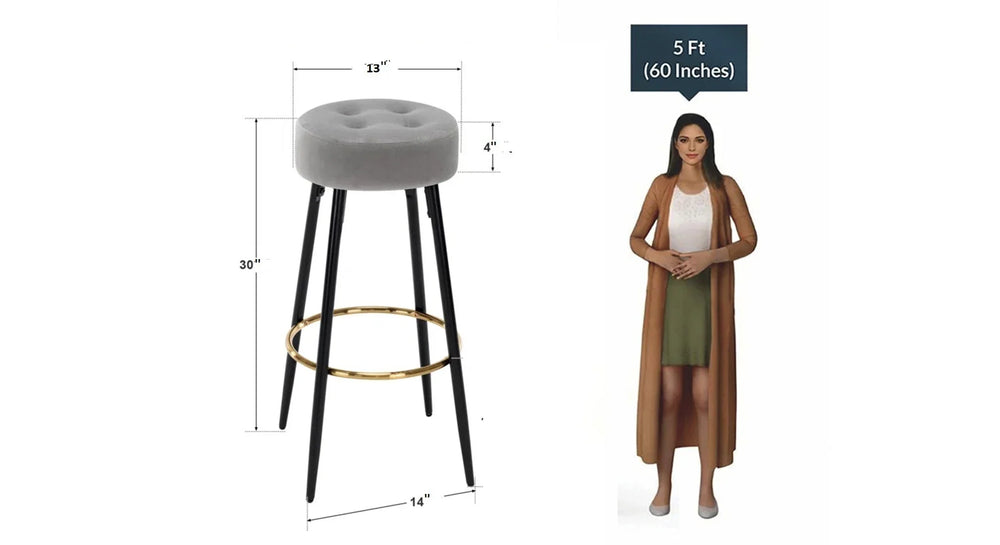 Grey Color Ceazar Counter Stool - All India Decor