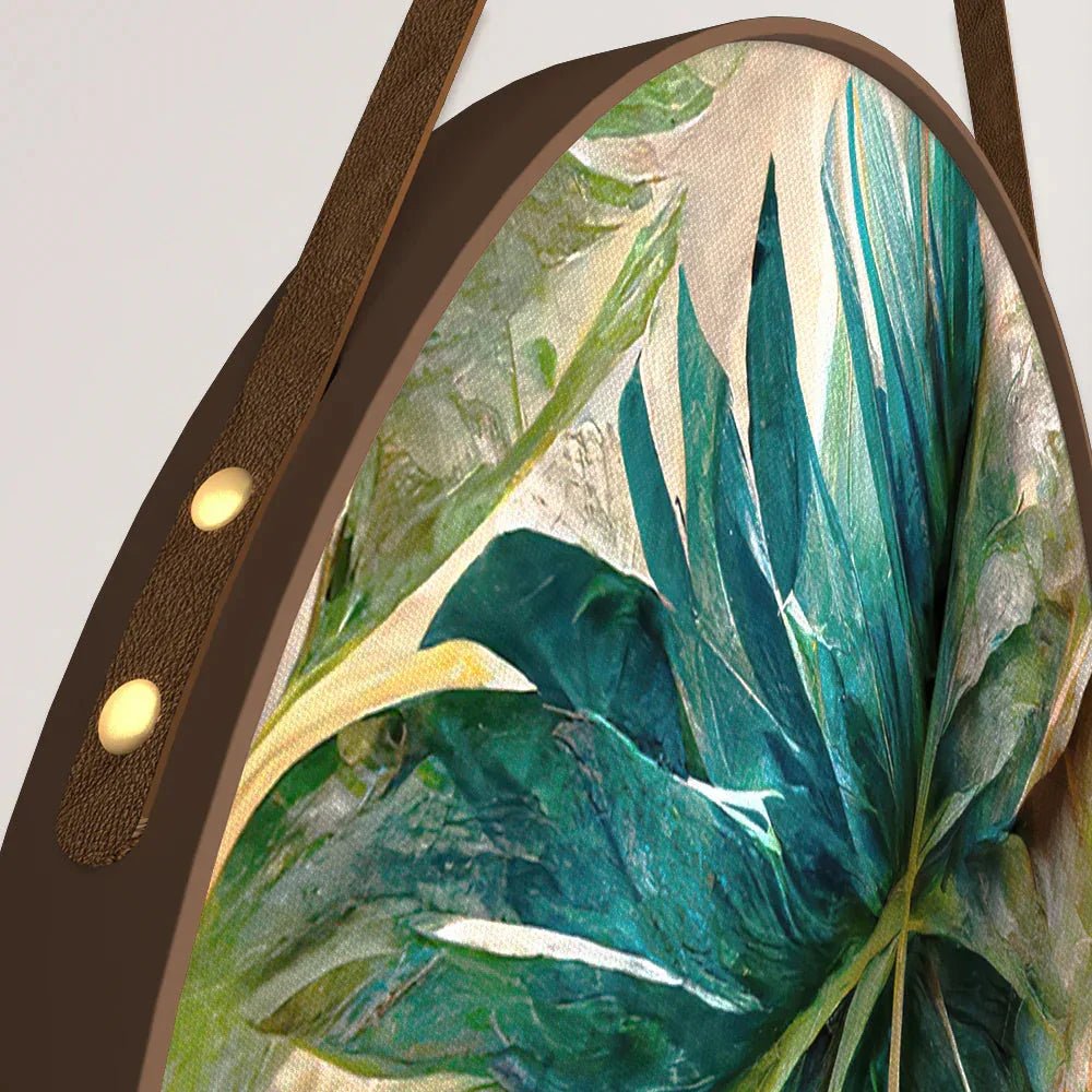 Tropical Leaves Round Framed Wall Art Set of 3 - All India Decor