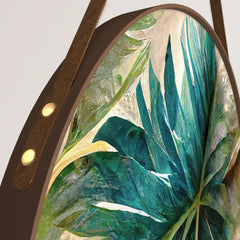 Tropical Leaves Round Framed Wall Art Set of 3 - All India Decor