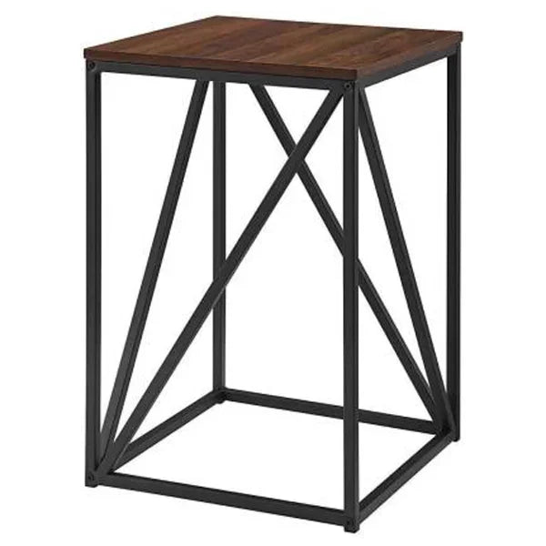 SQUARE SIDE TABLE IN BROWN & BLACK COLOR FOR LIVING ROOM - All India Decor