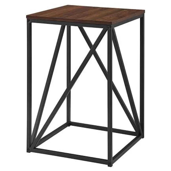 SQUARE SIDE TABLE IN BROWN & BLACK COLOR FOR LIVING ROOM