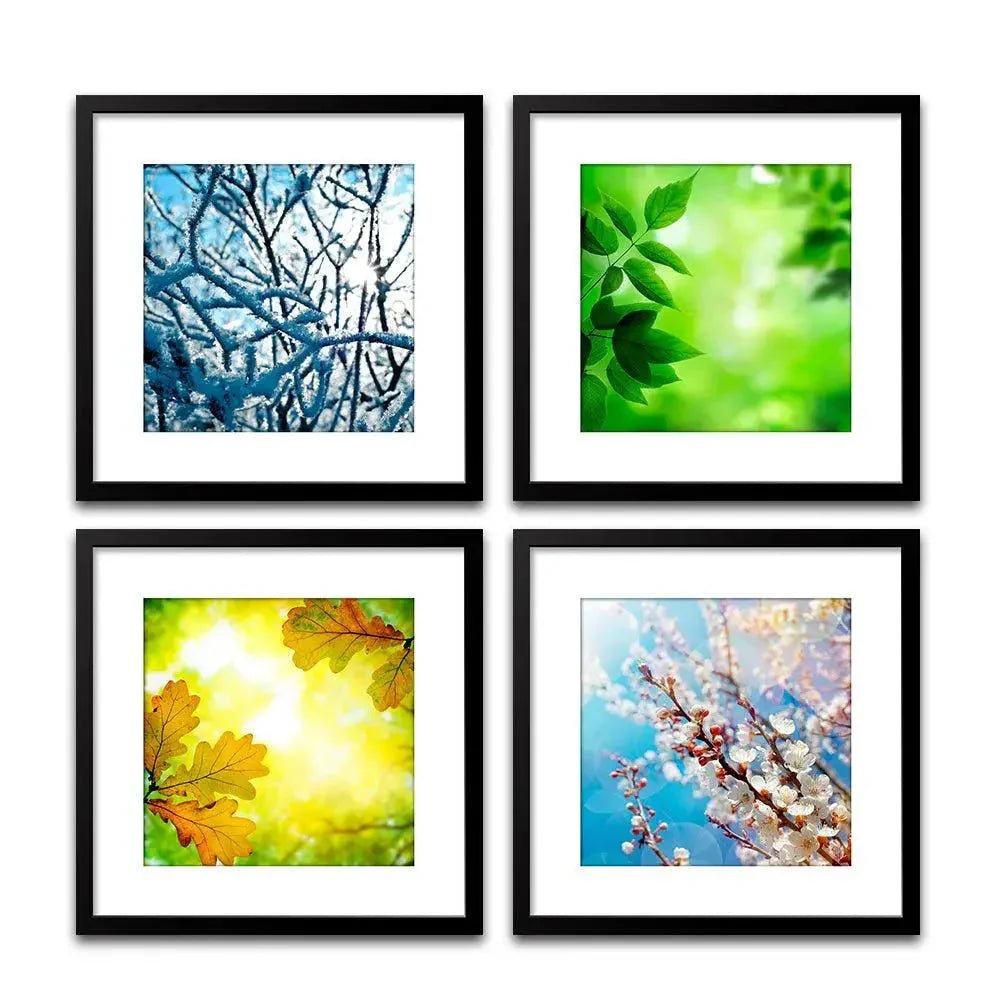 Four Seasons Colorful Wall Painting Frame Set of 4 - All India Decor
