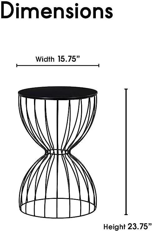 Hourglass Shape, Modern Accent Nightstand for Living Room - All India Decor
