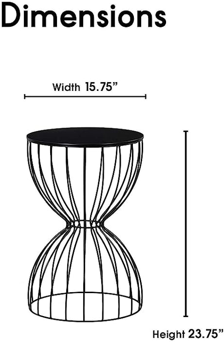 Hourglass Shape, Modern Accent Nightstand for Living Room