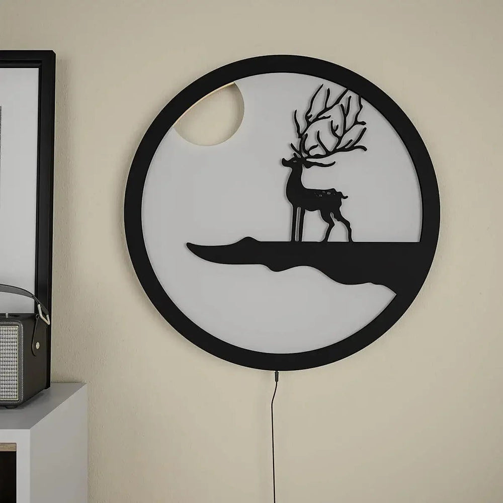 Reindeer Designer Wooden Backlit Wall Art - All India Decor