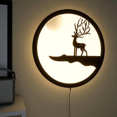 Reindeer Designer Wooden Backlit Wall Art - All India Decor