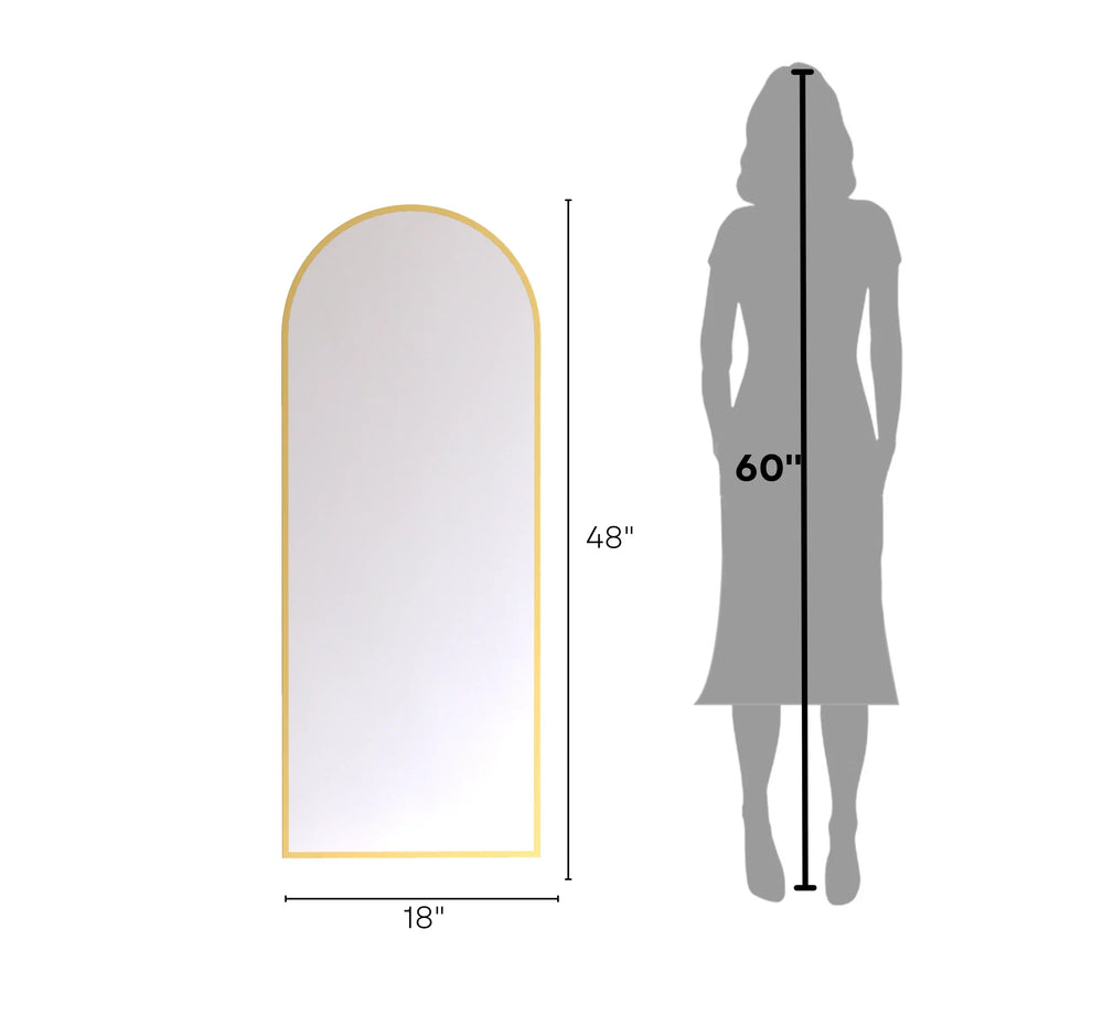 Arched Metal Floor Mirror (Glam Gold) - All India Decor