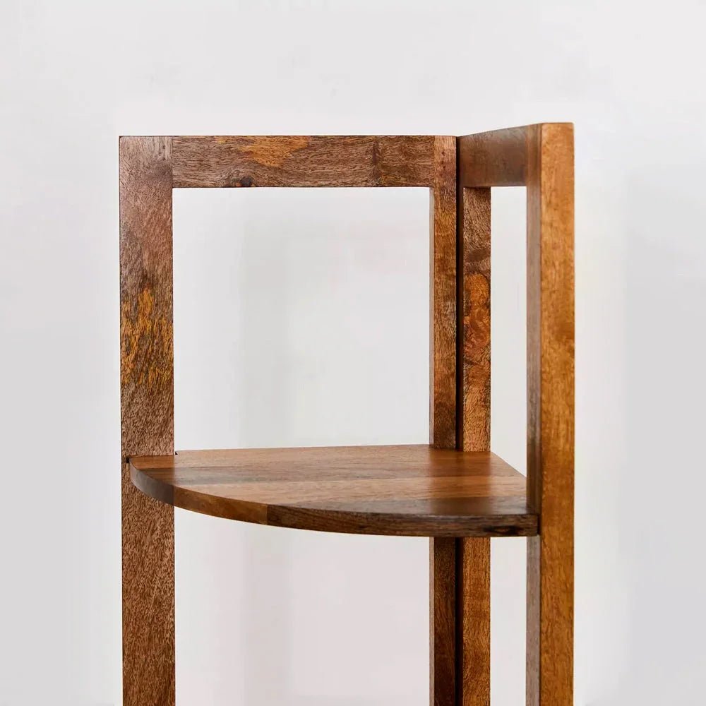Wooden Corner Shelf In Ladder Motif - All India Decor