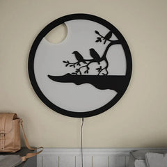 Chirping Birds Round LED Wall Light - All India Decor