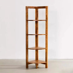 Wooden Corner Shelf In Ladder Motif - All India Decor