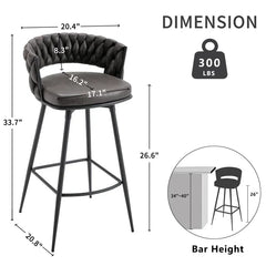 Charchol Grey Presley Bar Stool - All India Decor