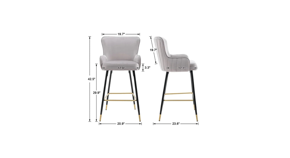 Grey Color Nolen Bar Stool - All India Decor