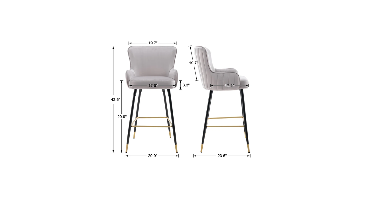 Grey Color Nolen Bar Stool