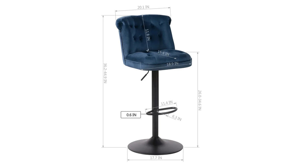 Blue Color Cellan Swiel Adjustable Bar Stool - All India Decor