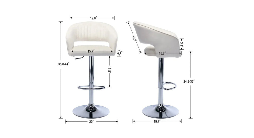 White Color Dee Swiel Adjustable Bar Stool - All India Decor