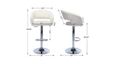 White Color Dee Swiel Adjustable Bar Stool - All India Decor