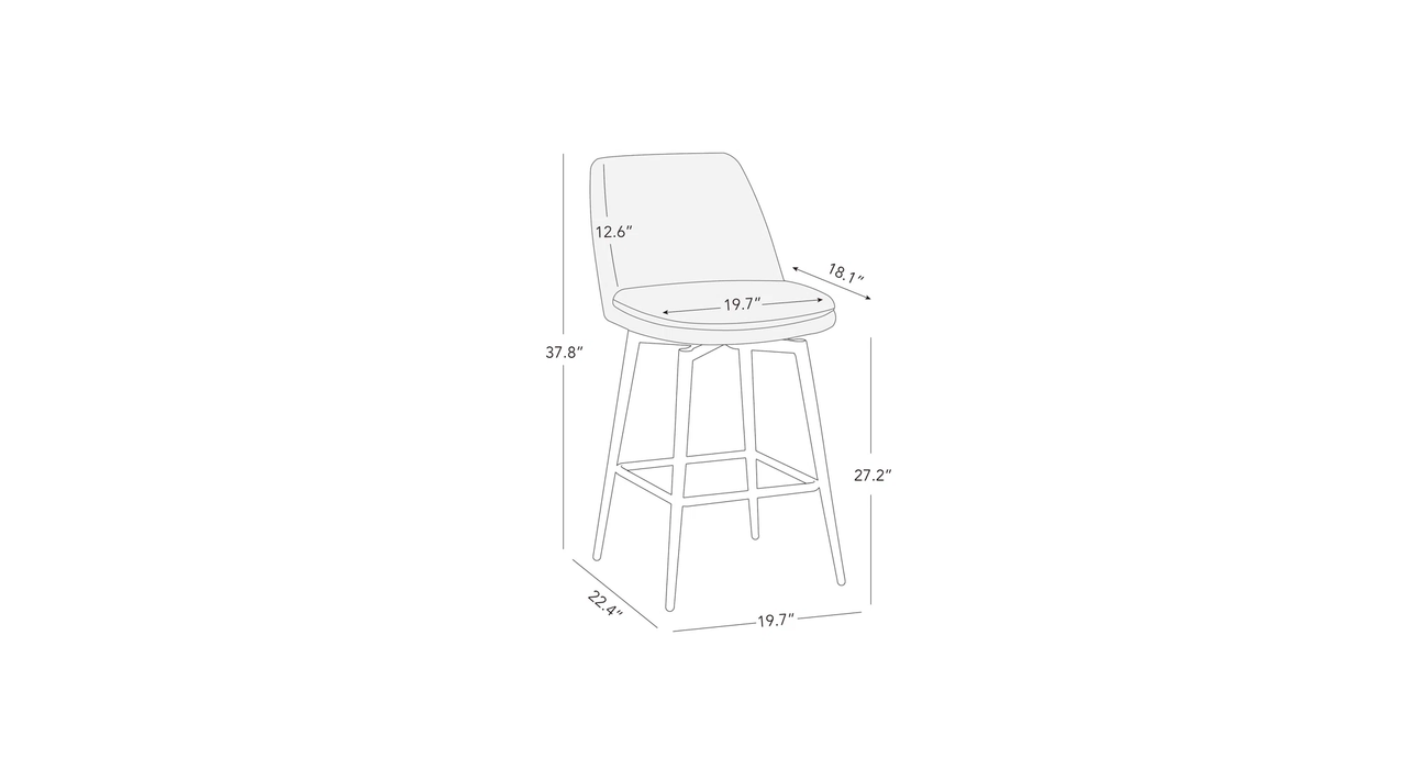 Grey Color Mccain Bar Stool