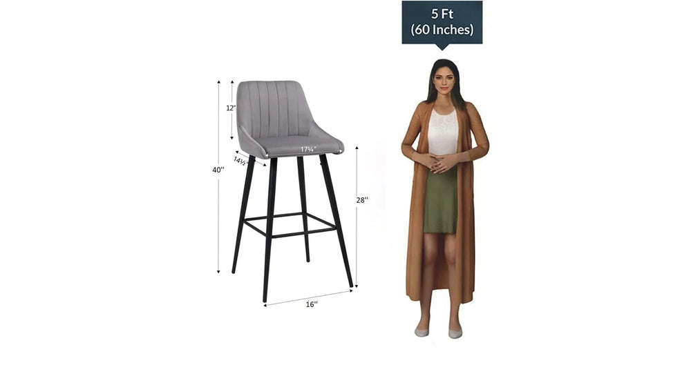 Grey Color Daulton Counter Stool - All India Decor