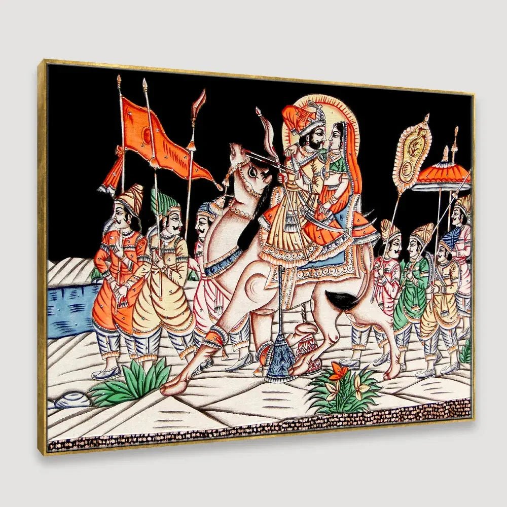 Royal Procession In Dark Framed Wall Art - All India Decor