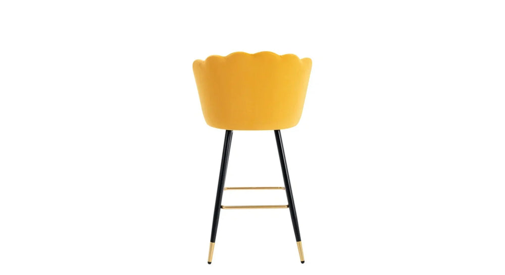 Yellow Color Flower Counter Stool - All India Decor