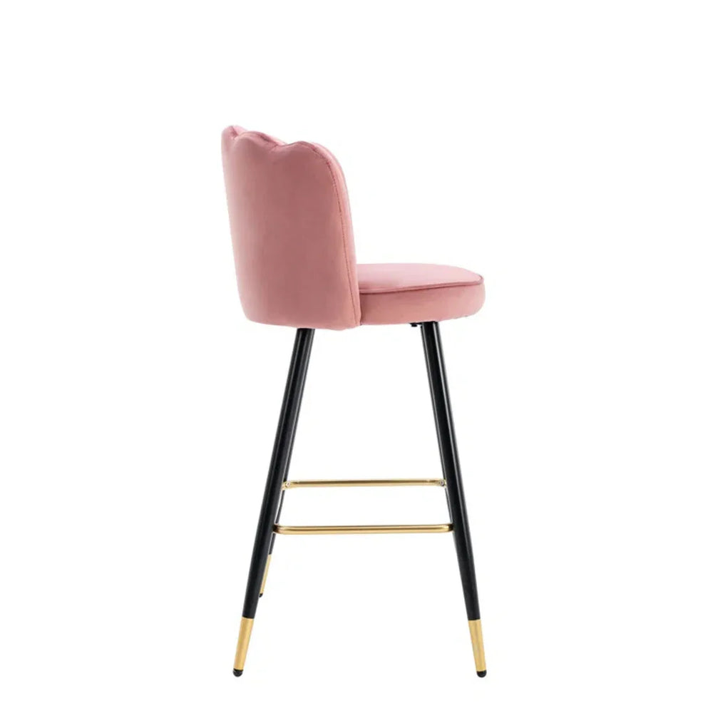 Pink Color Flower Counter Stool - All India Decor