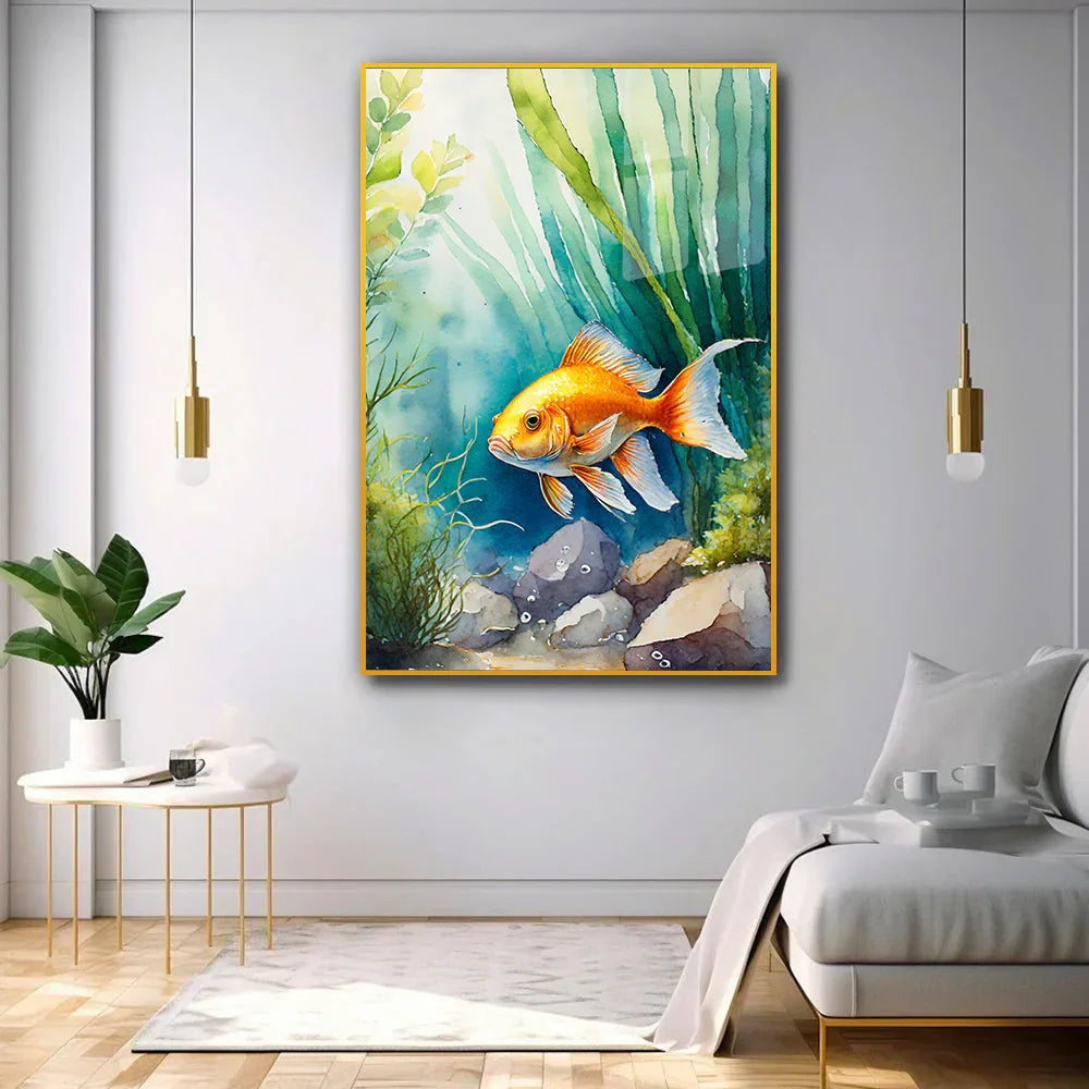 Expressive Fish Acrylic Wall Paintings & Arts - All India Decor