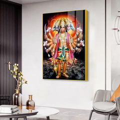 Divine Energy Panchmukhi Hanuman Ji Acrylic Wall Paintings and Art