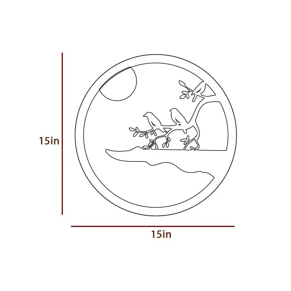 Chirping Birds Round LED Wall Light - All India Decor