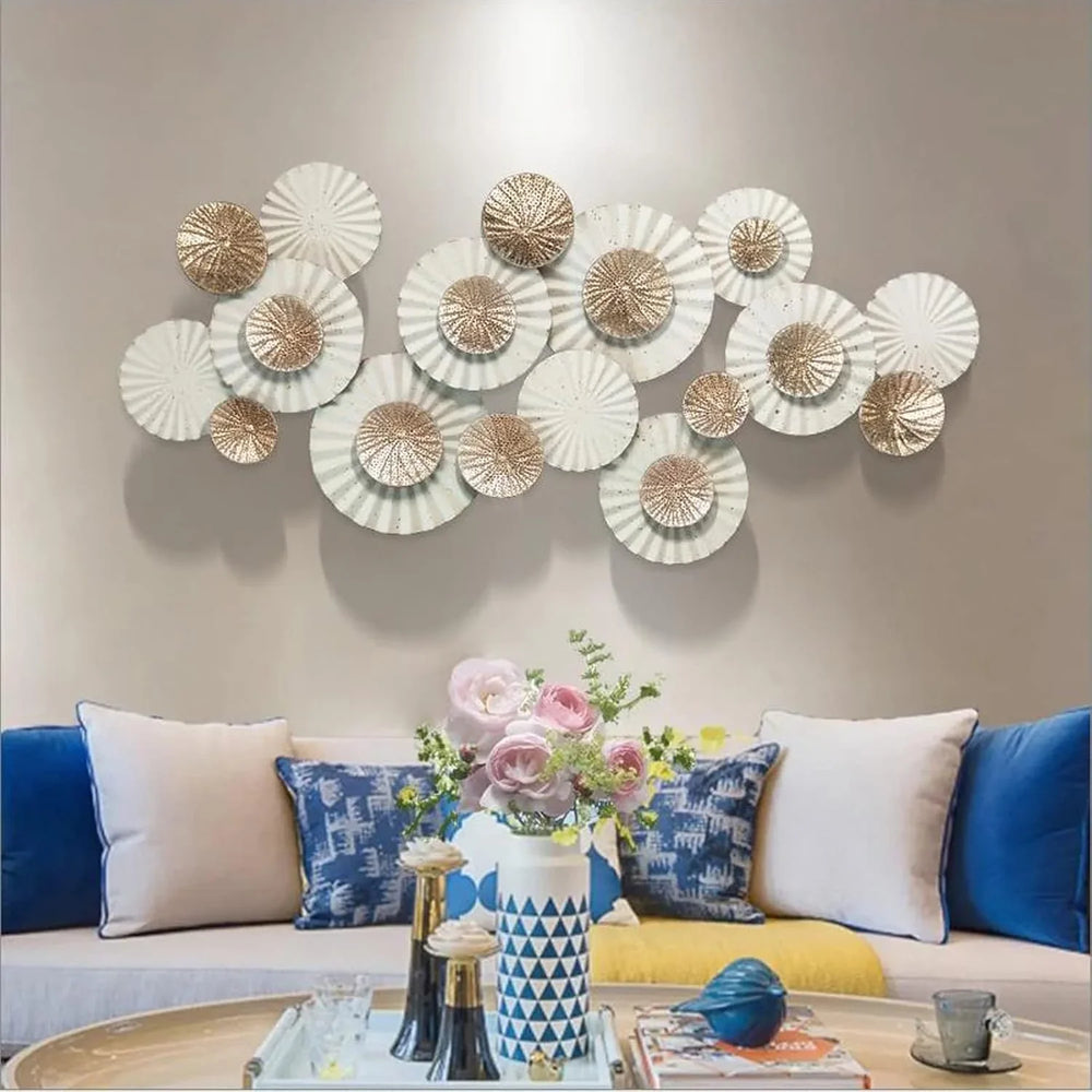 White and Gold Wall Decoration for Housewarming - All India Decor