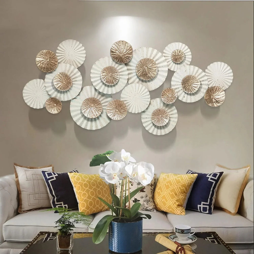 White and Gold Wall Decoration for Housewarming - All India Decor