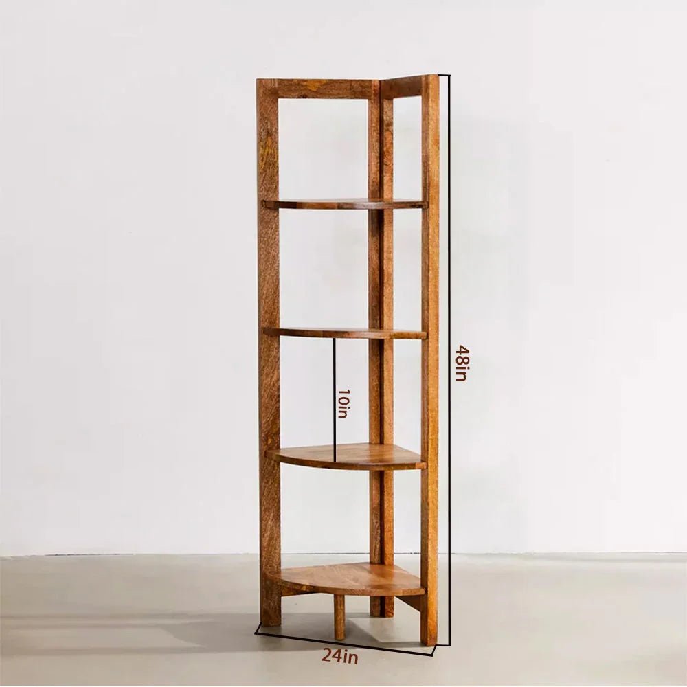 Wooden Corner Shelf In Ladder Motif - All India Decor