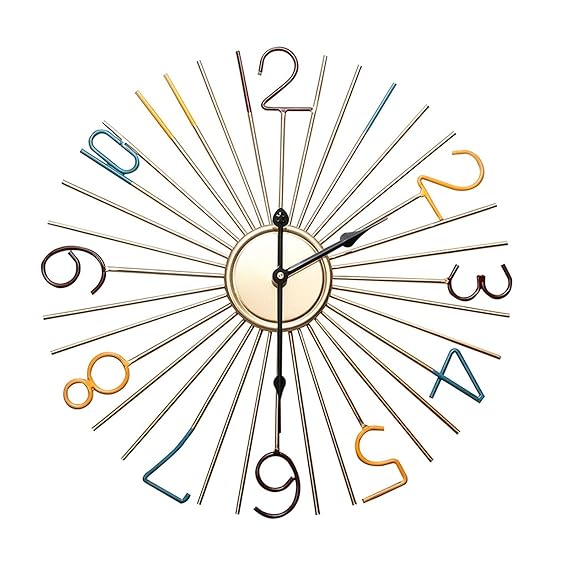 Large Color Numbers Wall Clock