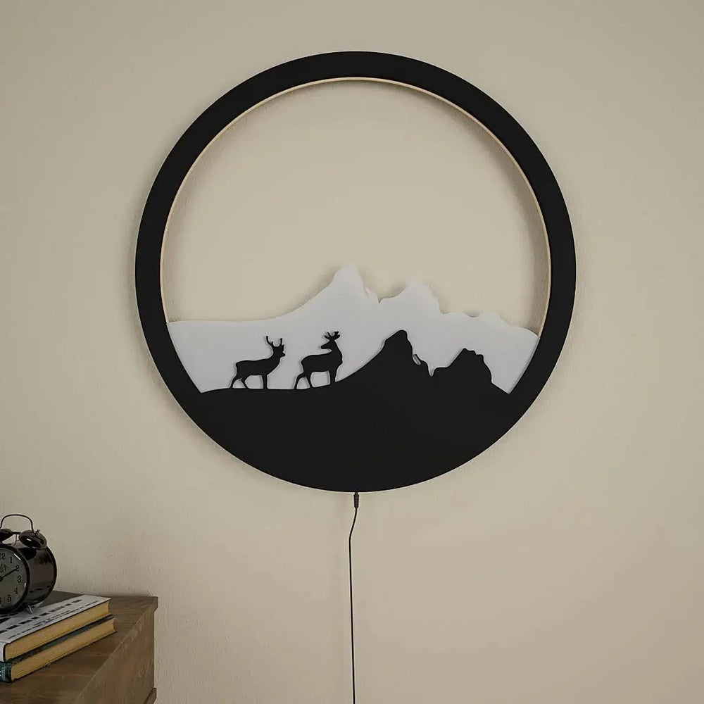 led wall light Backlit Wall Art Wooden Backlit Wall Art Designer wall art - All India Decor