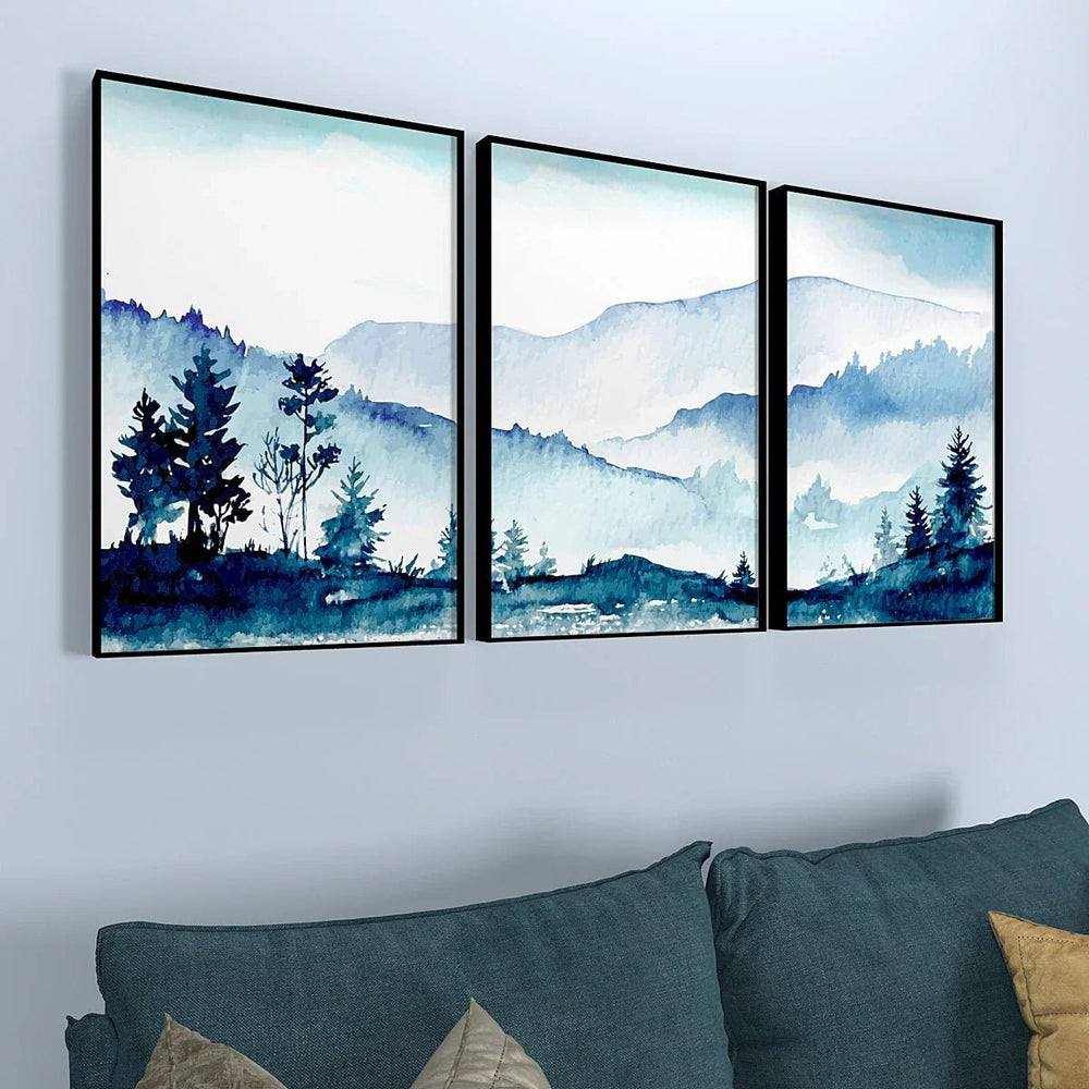 Blue Valley Wall Frame Set of 3 - All India Decor