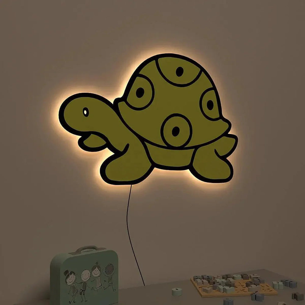 Baby Turtle Backlit Wooden Wall Décor - All India Decor