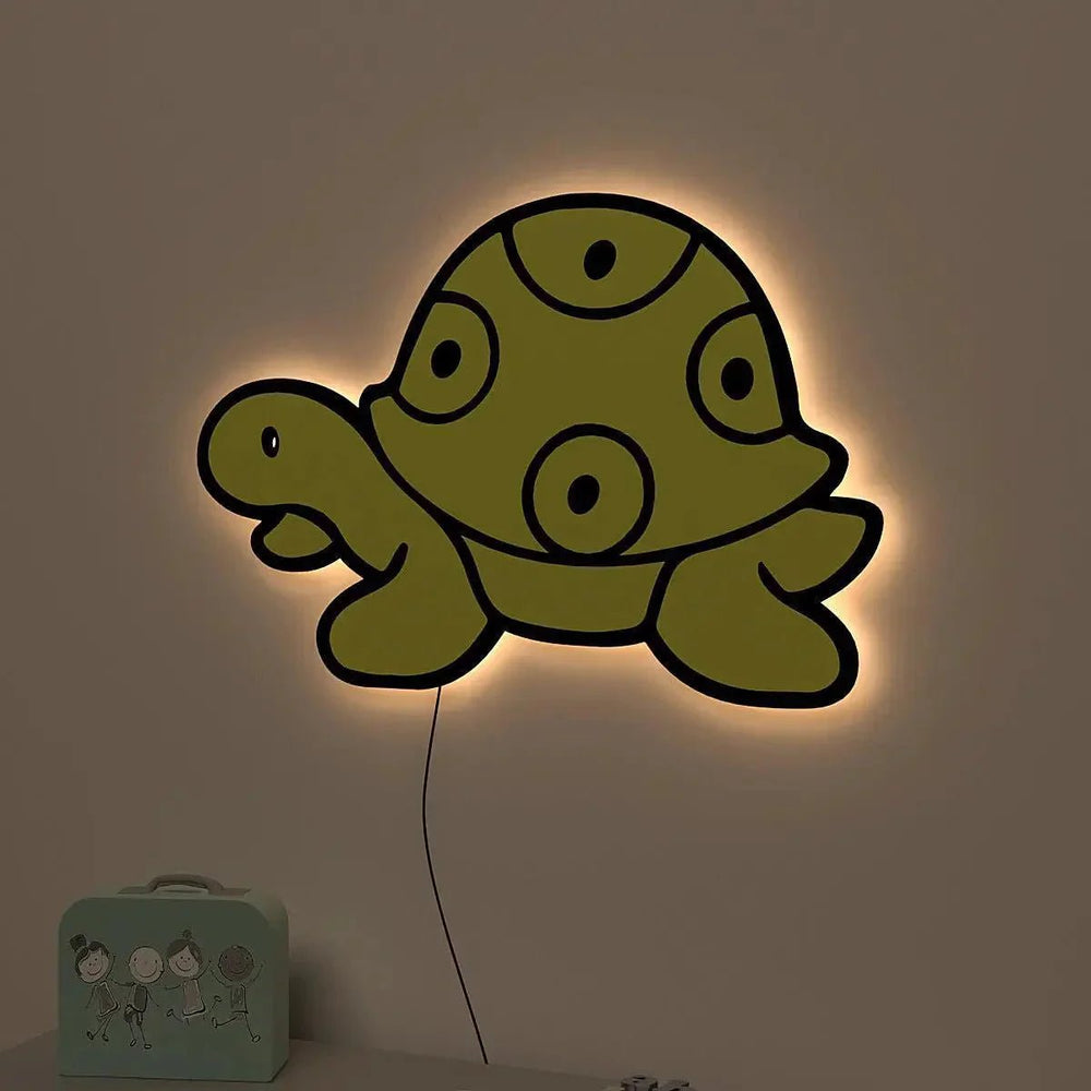Baby Turtle Backlit Wooden Wall Décor - All India Decor