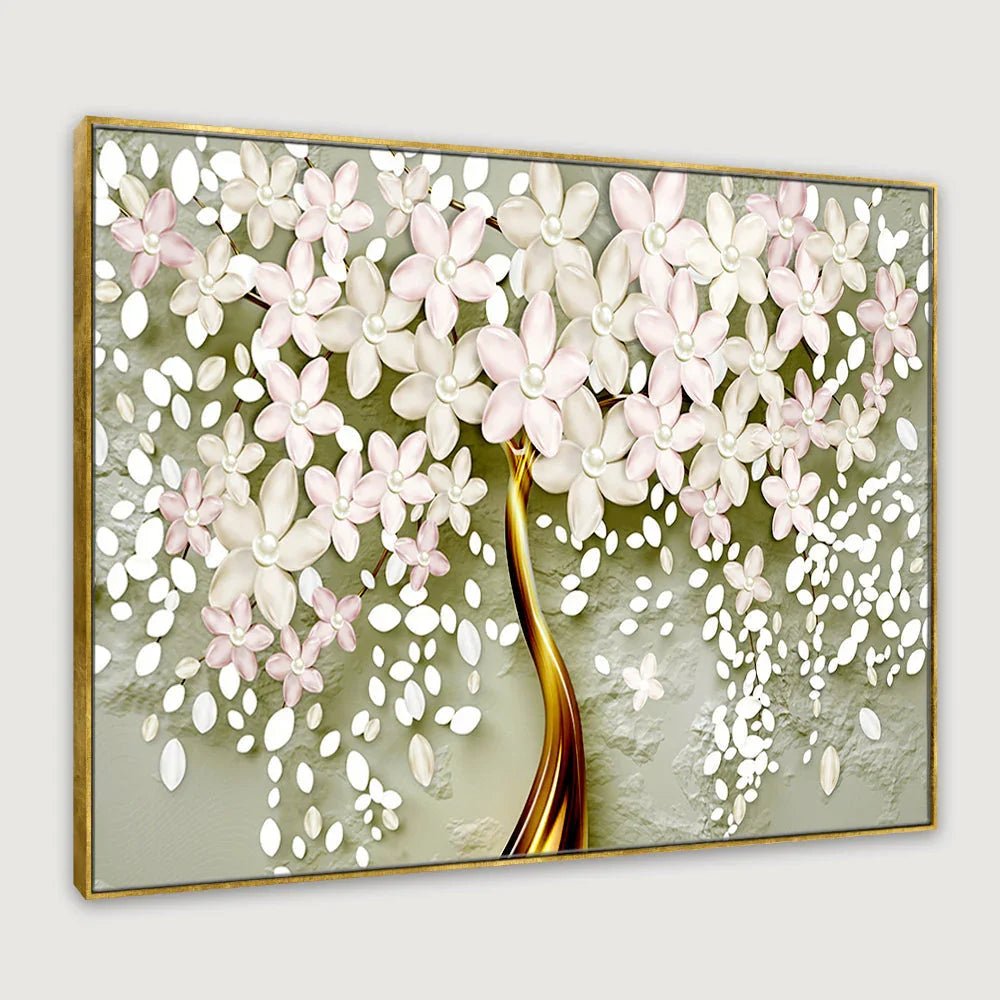Seasonal Flower Fall Canvas Wall Painting - All India Decor
