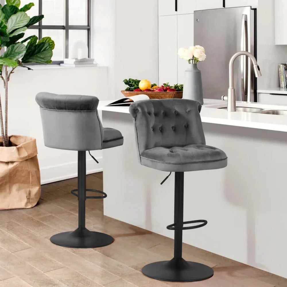 Grey Color Cellan Swiel Adjustable Bar Stool - All India Decor