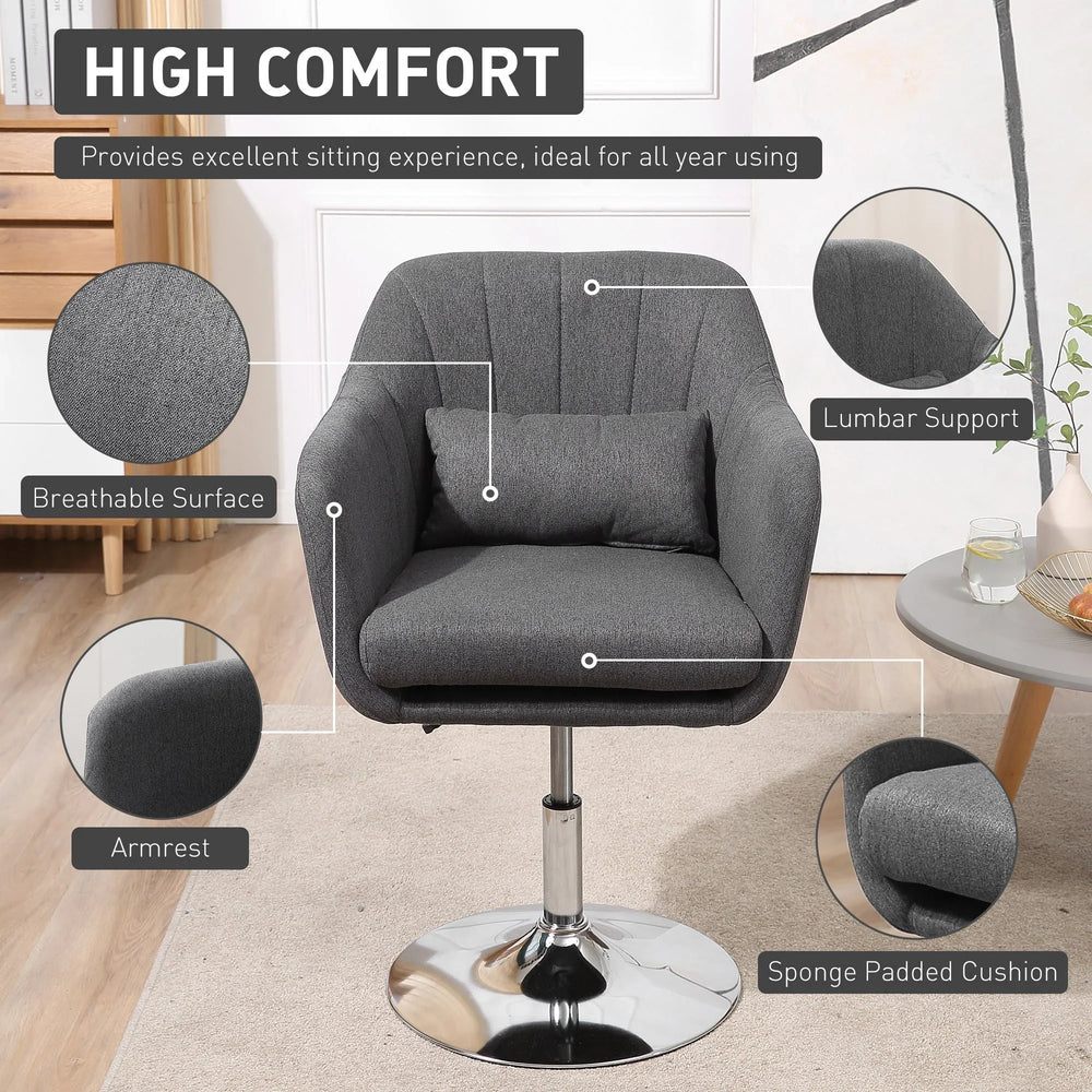 Dark Grey Boyd Swiel Bar Stool/Chair - All India Decor