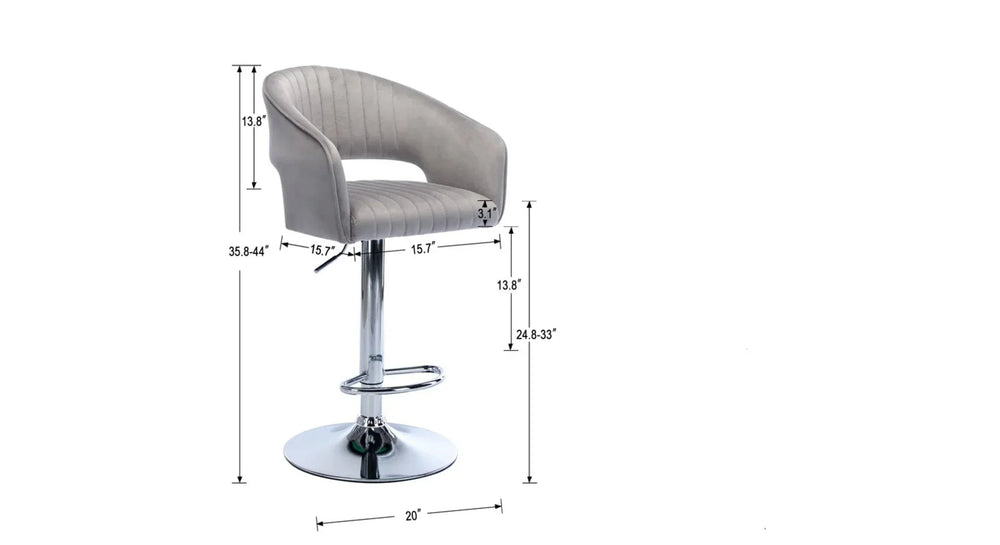 Grey Color Dee Swiel Adjustable Bar Stool - All India Decor